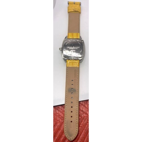 Joan Rivers Classic Wristwatch Yellow Textured Leather Band with a Square Face, main image 10
